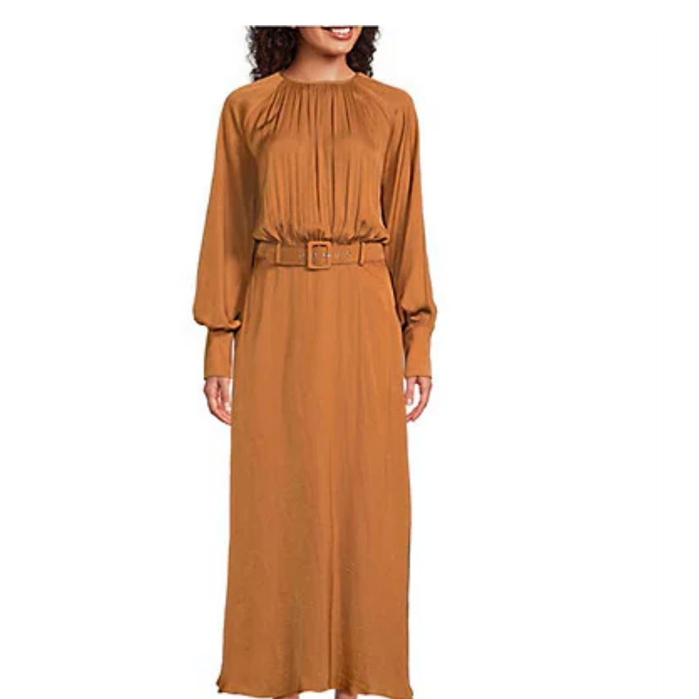 Gibson Latimer Brown Long Sleeve Dress